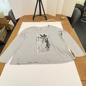 Disney Gray Long Sleeve Tee with Graphic Print